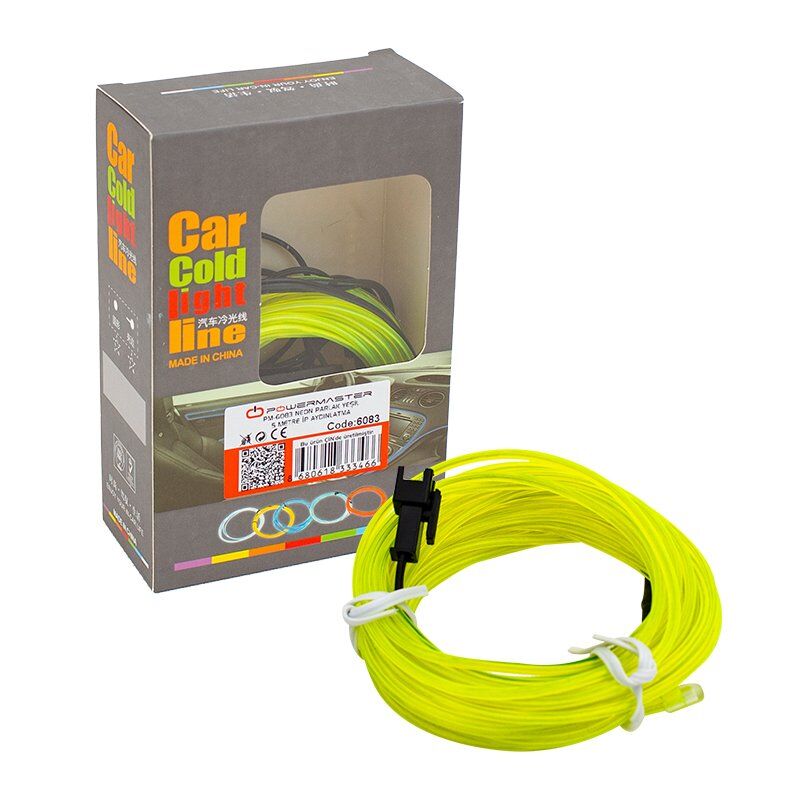 Powermaster PM-6083 5 Metre 5 Volt USB Adaptörlü Neon Parlak Yeşil İp Aydınlatma