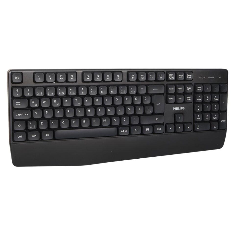 Philips SPK634B USB Kablosuz Ofis Tipi Siyah Numpadli Türkçe Q Klavye