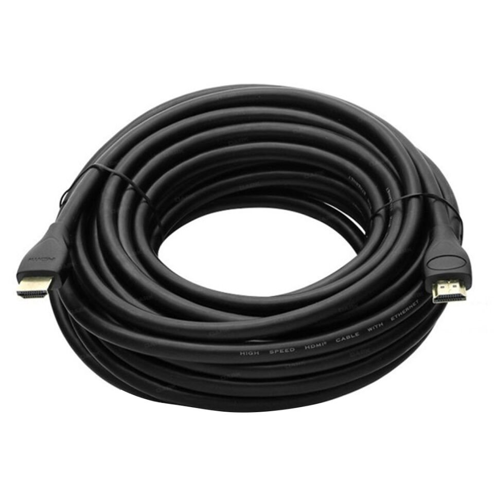 Fully G-507FF Plastik Düz Siyah 30 Metre Gold Hdmi Kablo