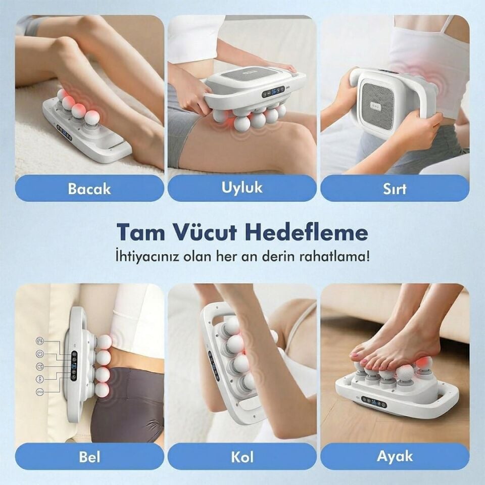 Powermaster PM-29678 Multi-Foksiyonel 8 Başlıklı Profesyonel Selülit Giderici Ve Derin Doku Masaj Aleti