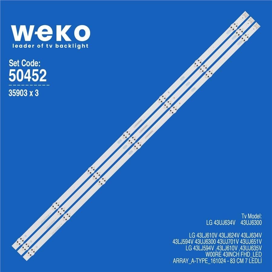 Wkset-5452 35903X3 W00re 43Inch Fhd_Led Array_A-Type_161024 3 Adet Led Bar
