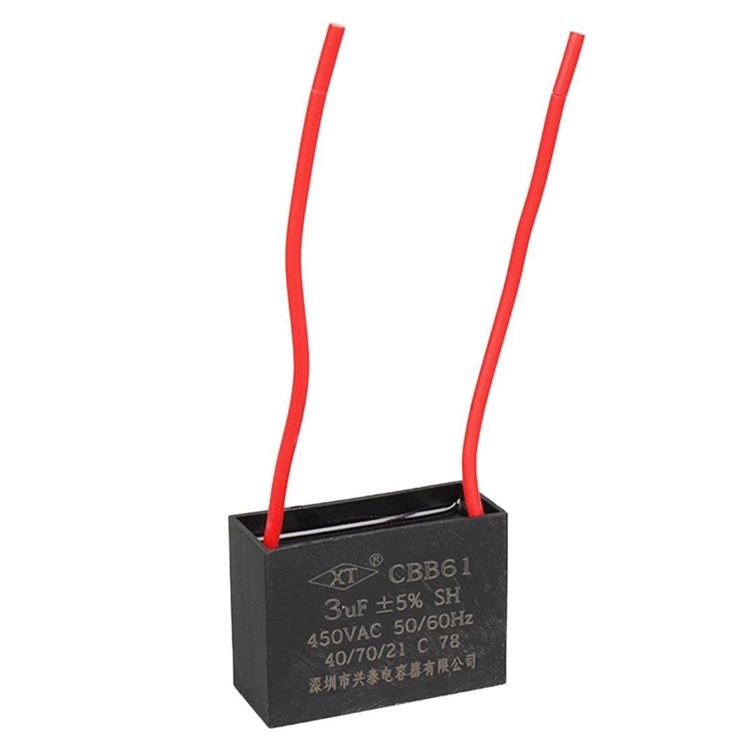 3 Uf 450 Volt Kablolu Kare Tip Kutupsuz Kondansatör