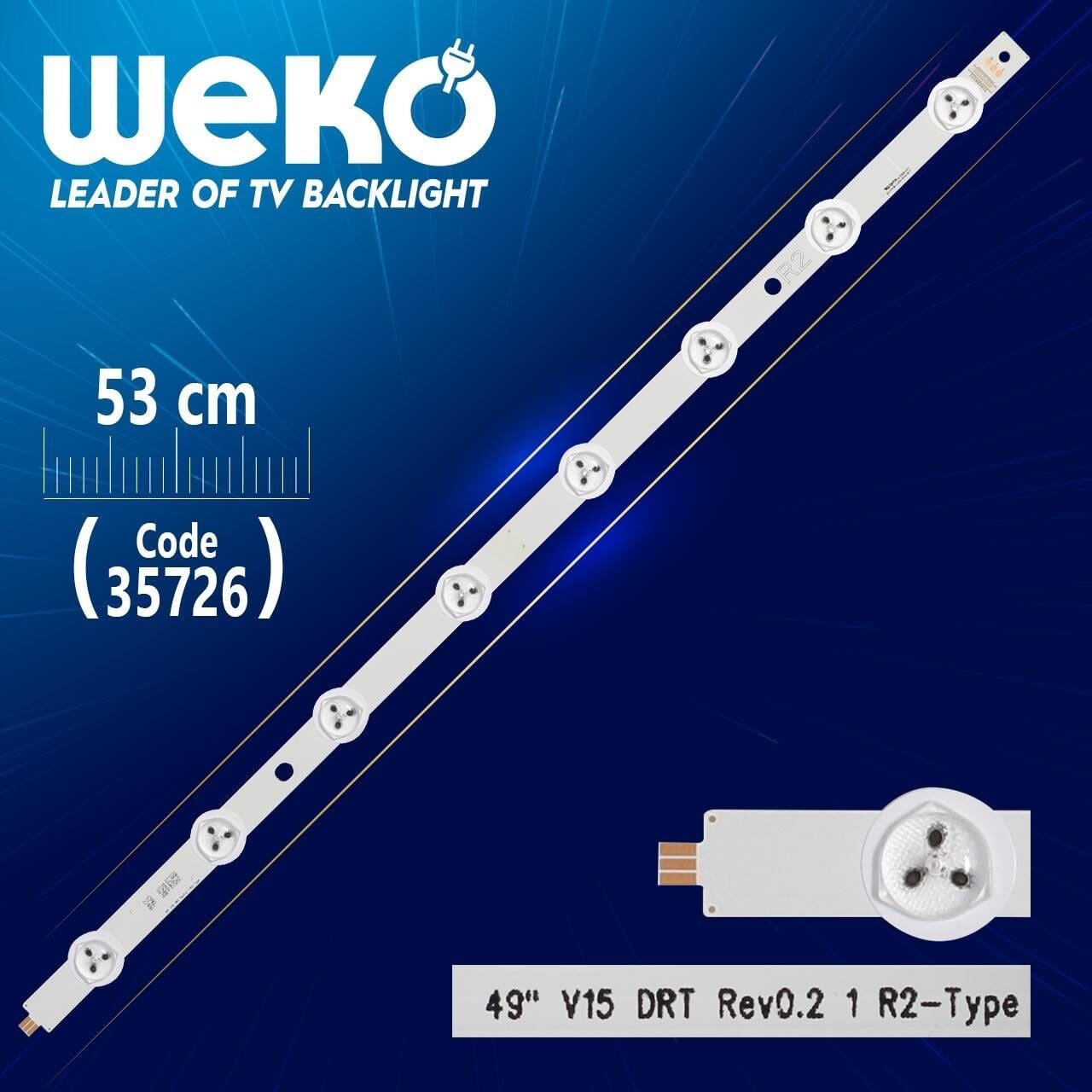 49'' V15 DRT REV0.2 1 R2-TYPE - 53 Cm 8 Ledli - WK-1196 Led Tv Bar
