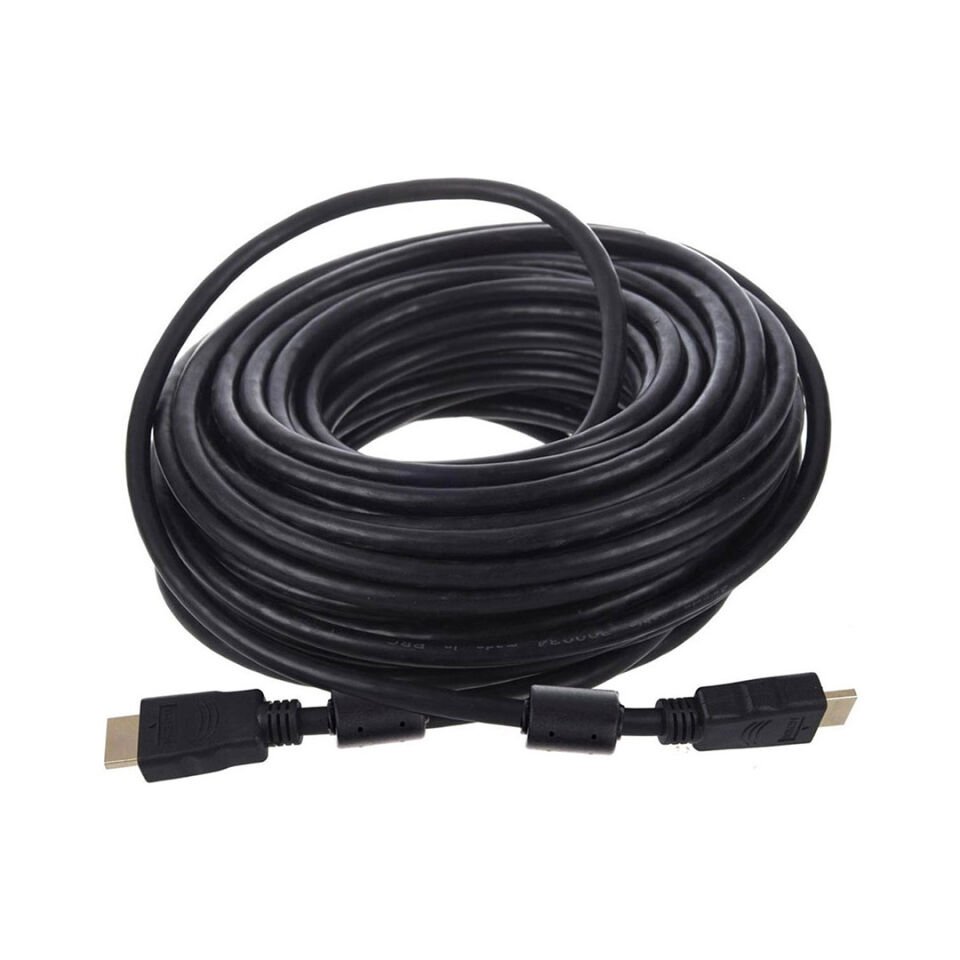 Fully G-507FS Plastik Düz Siyah 20 Metre Gold Hdmi Kablo