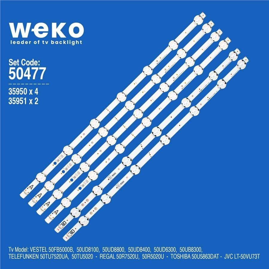 Wkset-5477 35950X4 35951X2 Vestel 50 Drt Uhd 6 Adet Led Bar (7Lens)