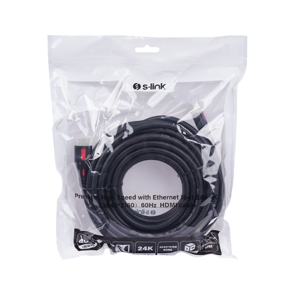S-Link SL-HDM4K10 19+1 V2.0 4K 60Hz 10 Metre Hdmi Kablo