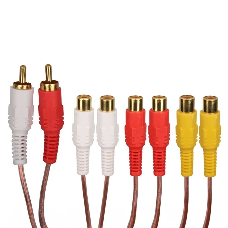 Powermaster 2 RCA Erkek - 6 RCA Dişi Ses Çoklayıcı Kablo