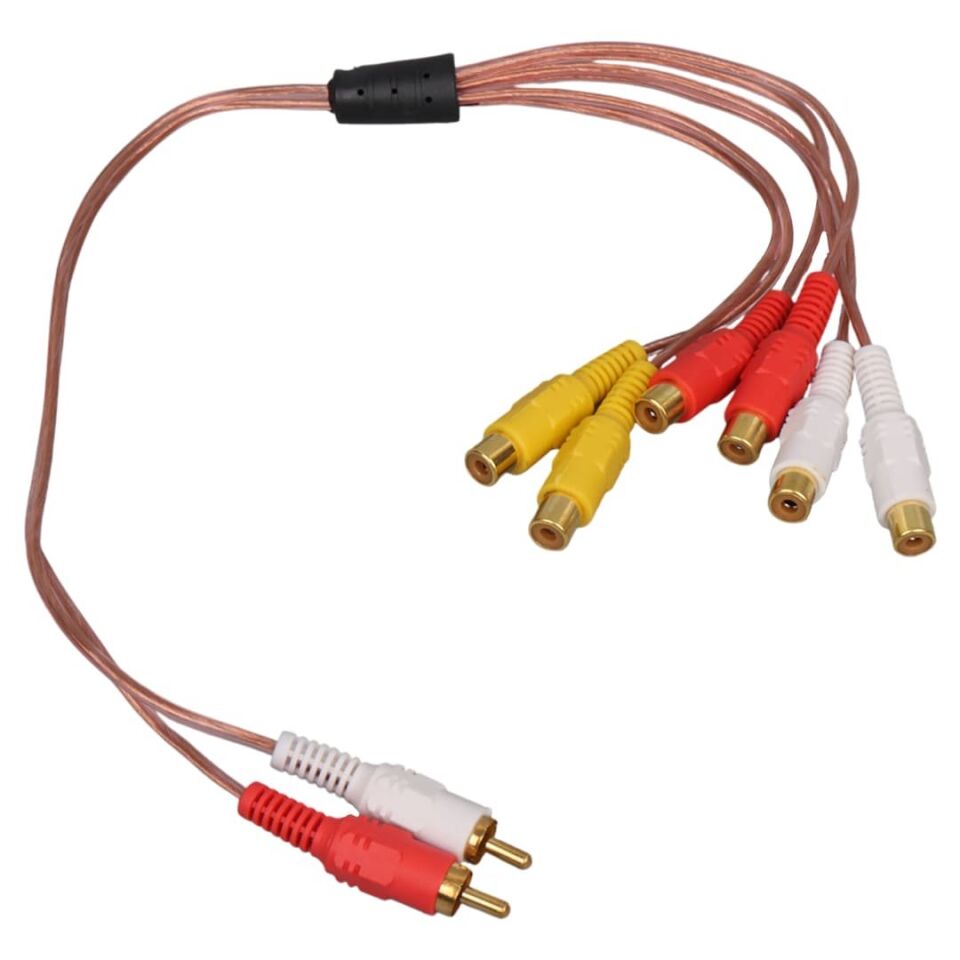 Powermaster 2 RCA Erkek - 6 RCA Dişi Ses Çoklayıcı Kablo