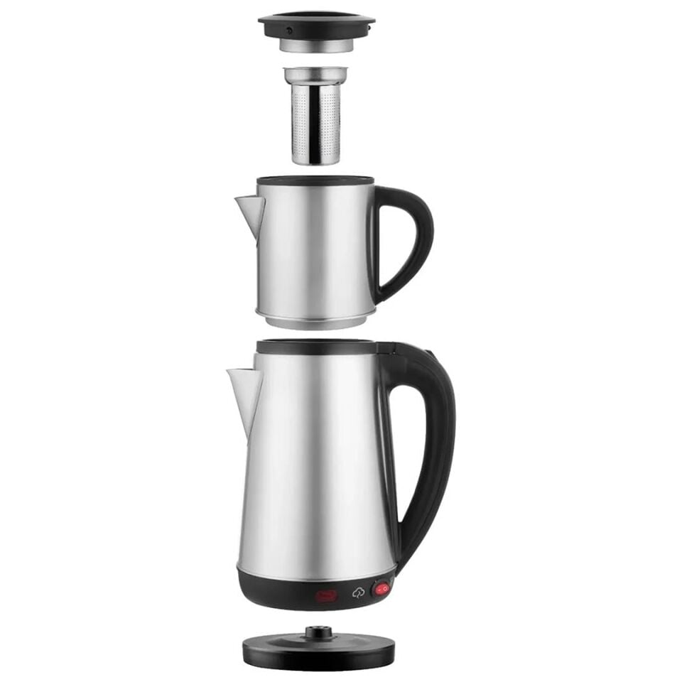 Crown CRW-2201 1800W 1.8 - 0.8 Litre Çelik Hazneli Çaycı