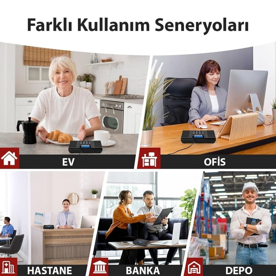 Hello F60D DC 5V 1A Kablosuz Intercom Sistemi 18 Kanal Kapalı Devre Sesli İletişim Çözümü