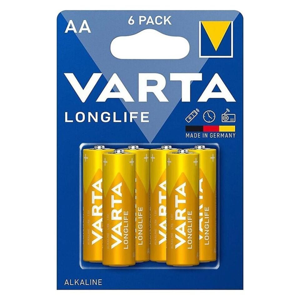 Varta Longlife 6'Lı Paket Alkalin AA Kalem Pil