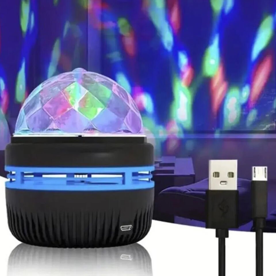 Ledx YQX-6888 Mini Usb'li Şarjlı Sihirli Rgb Led Disko Topu