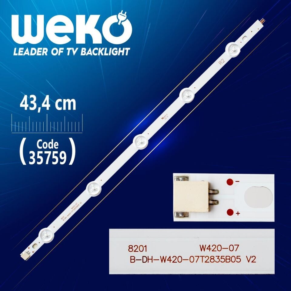 42'' ROW2.1 REV 0.6 1 R2-TYPE 6916L-1217A - 43.4 Cm 5 Ledli - (WK-1227) Tv Led Bar