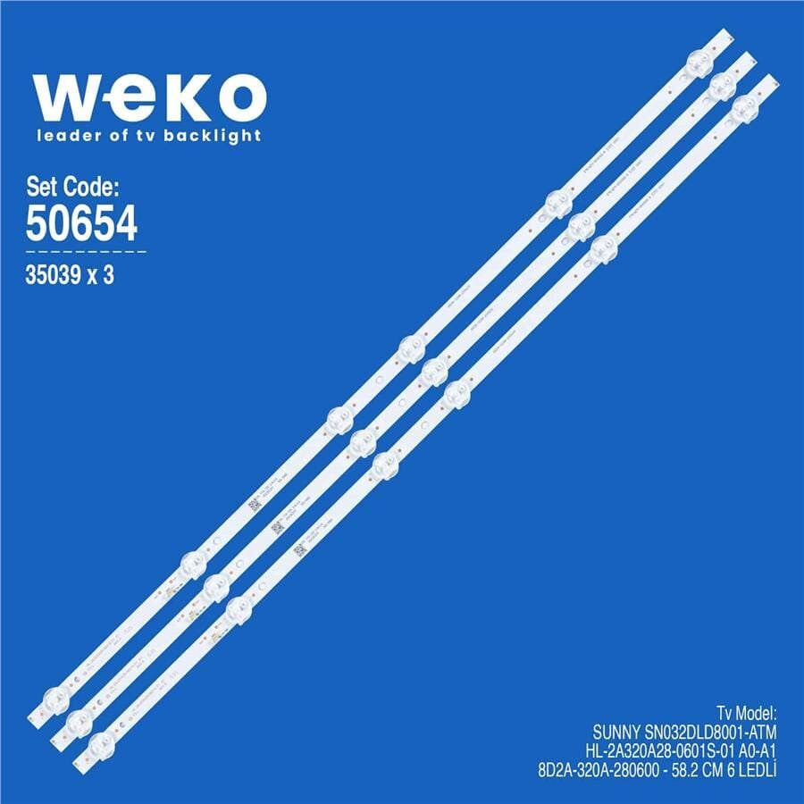 Wkset-5654 35039X3 Hl-2A320A28-0601S-01 A0-A1 - 8D2A-320A-280600 3 Adet Led Bar