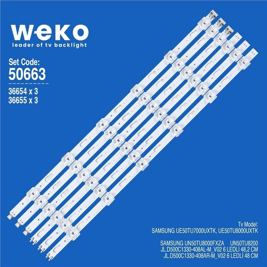 Wkset-5663 36654X3 36655X3 Jl.D500C1330-408 6 Adet Led Bar