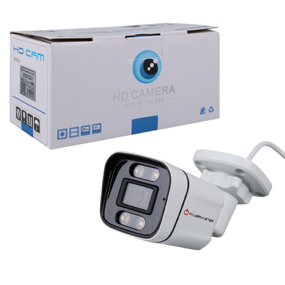 Powermaster PM-6380 2MP H265 + Poe Metal Kasa Ip Kamera
