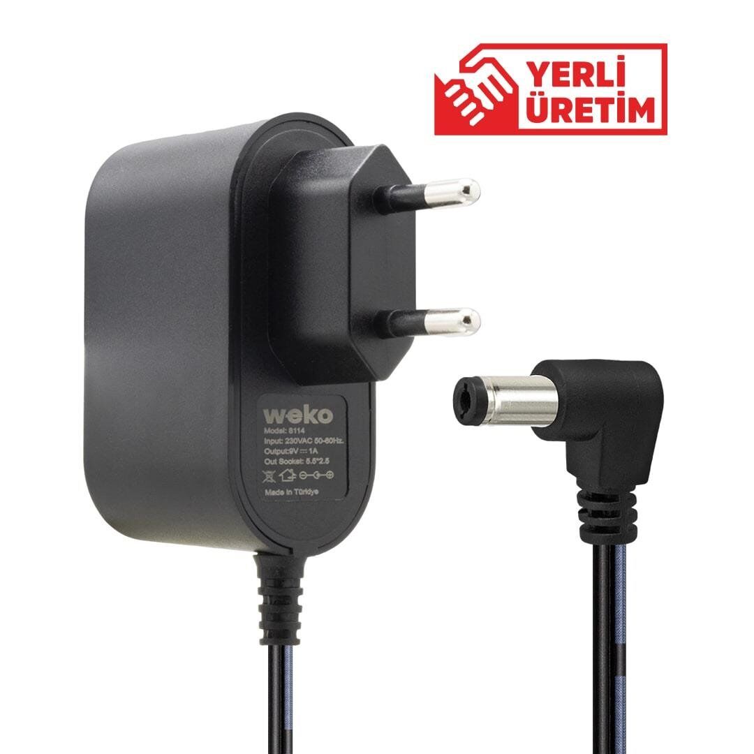 Weko 9 Volt 1 Amper 5.5x2.5 Uçlu Priz Tipi Adaptör