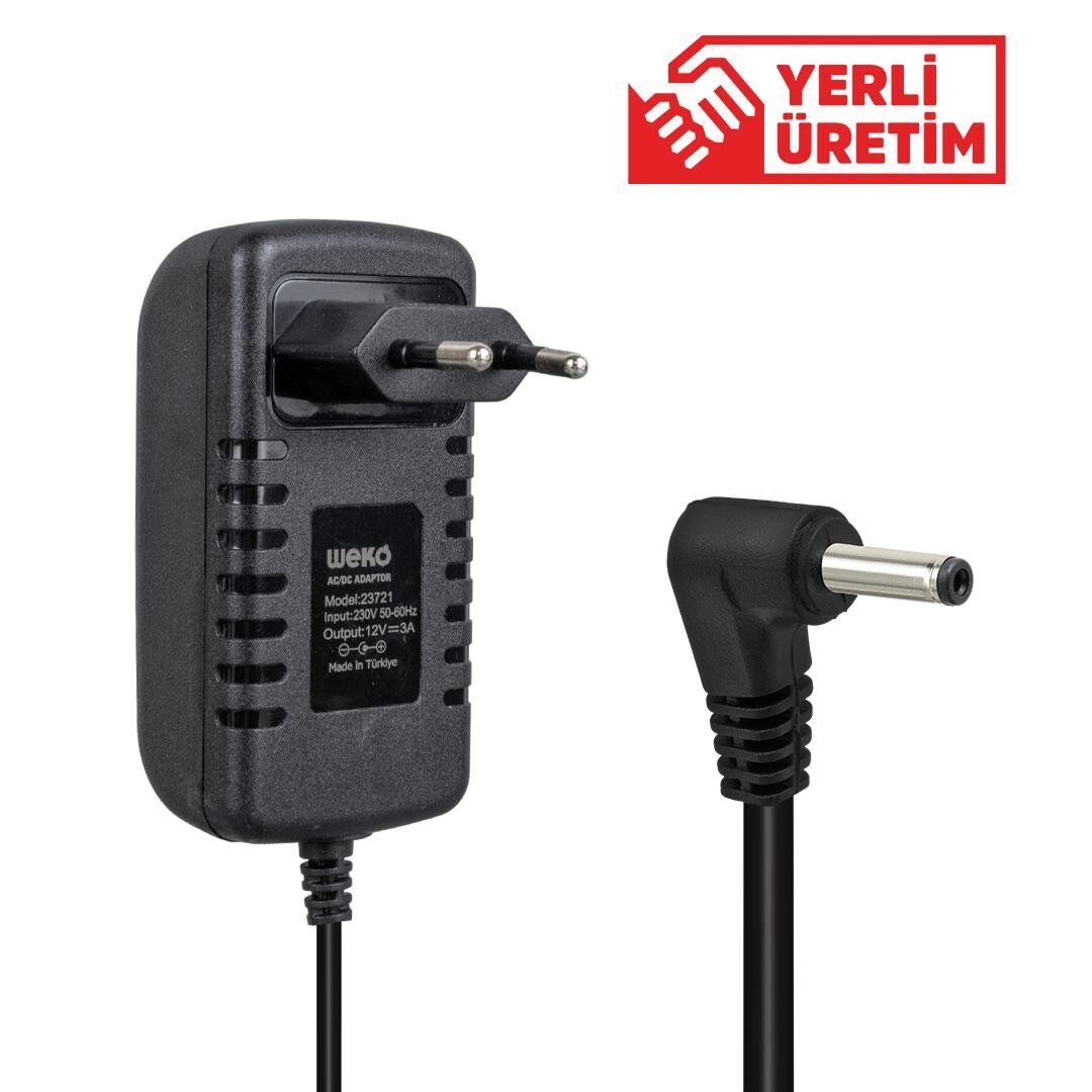Weko 12 Volt 3 Amper 3.5x1.35 Uçlu Yazar Kasa POS Adaptörü