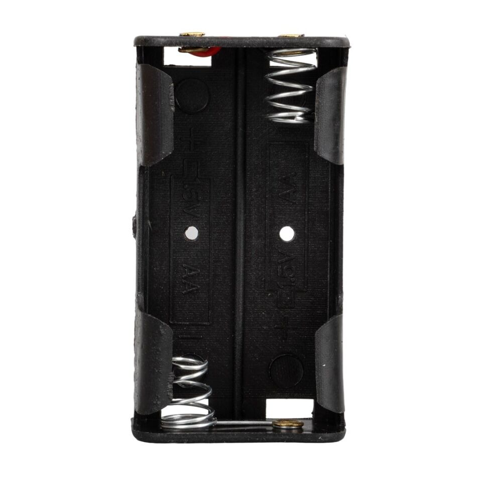 Powermaster IC-233A Plastik Siyah Pil Yuvası 2'Li AA