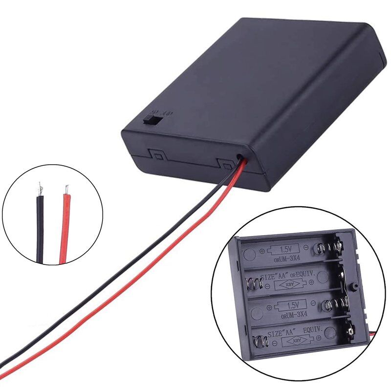 Powermaster IC-233F 4'lü AA Kapaklı Switch'li Pil Yuvası