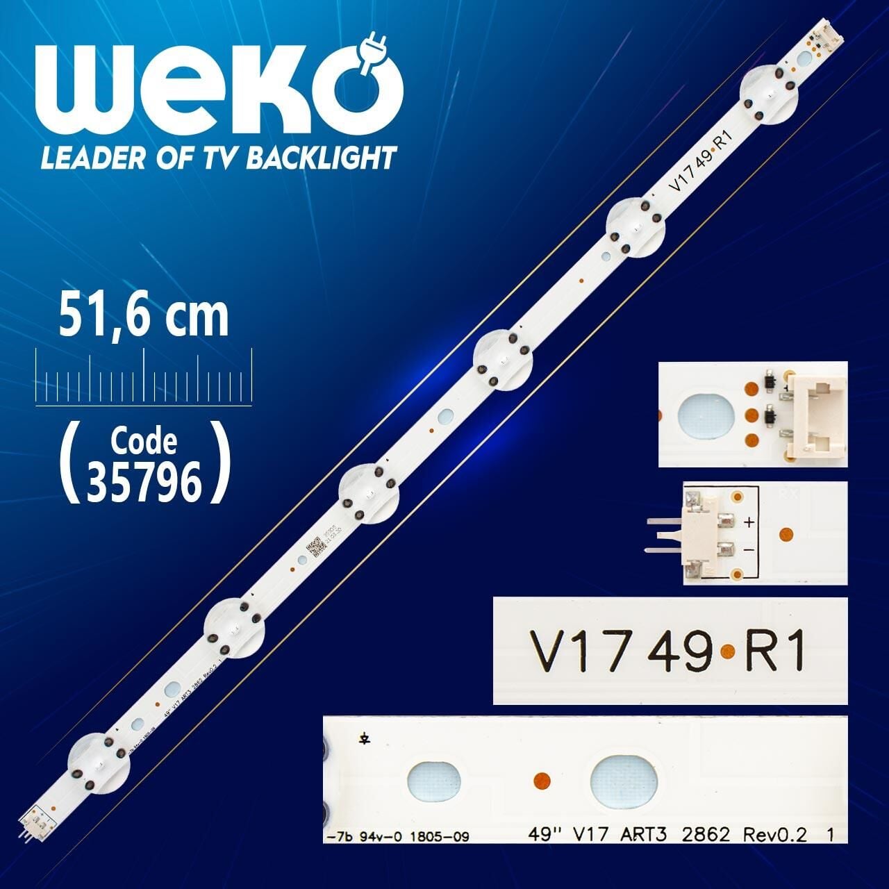 49'' V17 ART3 2863 REV0.2 1 - V17 49 R1 - (51.6 Cm) - 6 Ledli - (WK-1262) Tv Led Bar