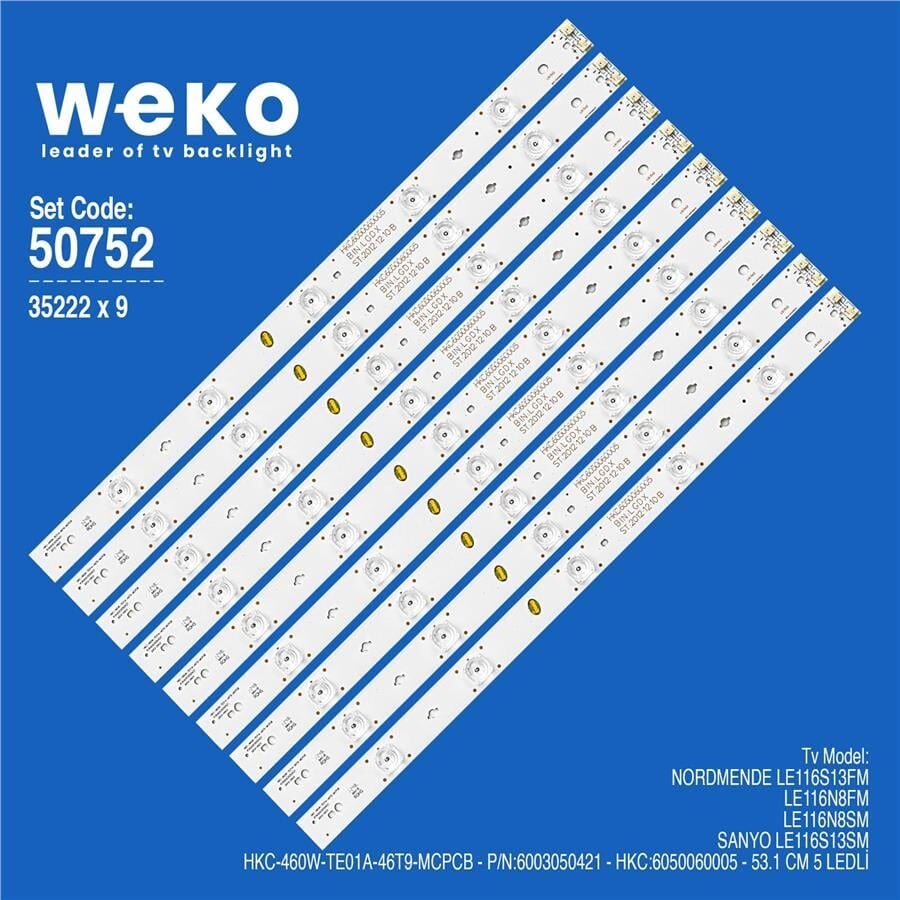 Wkset-5752 35222X9 Hkc-460W-Te01a-46T9-Mcpcb Hkc:6050060005 9 Adet Led Bar