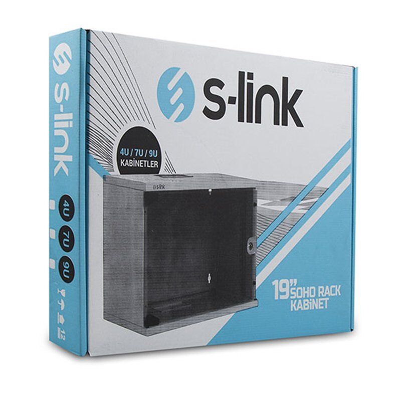 S-Link 4U Soho Rack Kabin 19 inç W-530 Mm D-400 Mm Kabinet