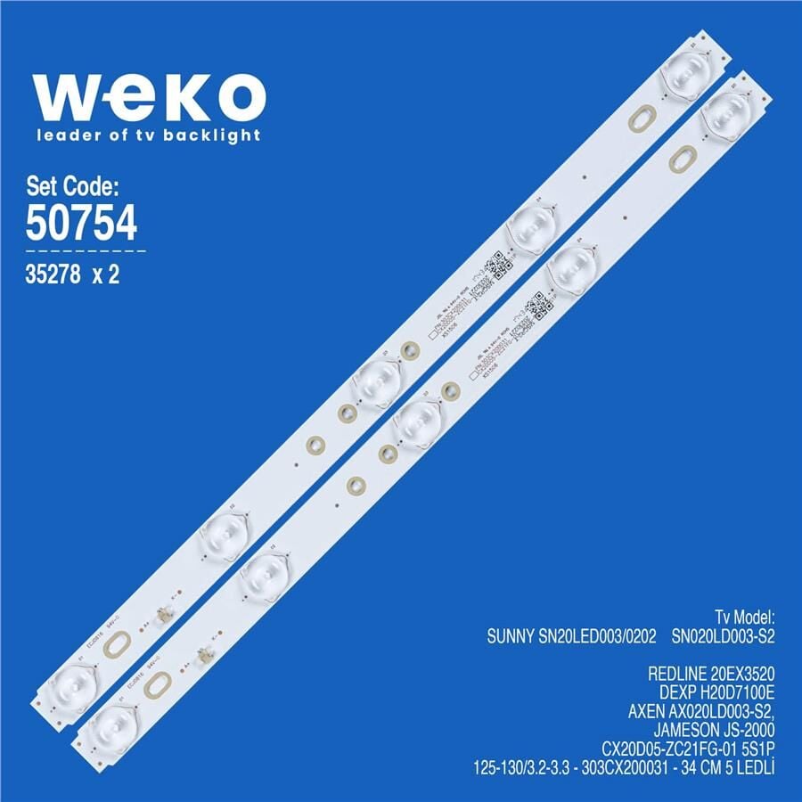 Wkset-5754 35278 Cx20d05-Zc21fg-01 5S1P - 125-130/3.2-3.3 - 303Cx200031 2 Adet Led Bar