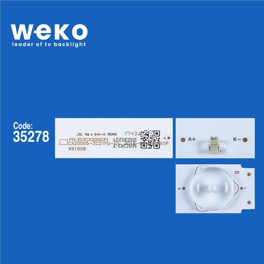 Wkset-5754 35278 Cx20d05-Zc21fg-01 5S1P - 125-130/3.2-3.3 - 303Cx200031 2 Adet Led Bar