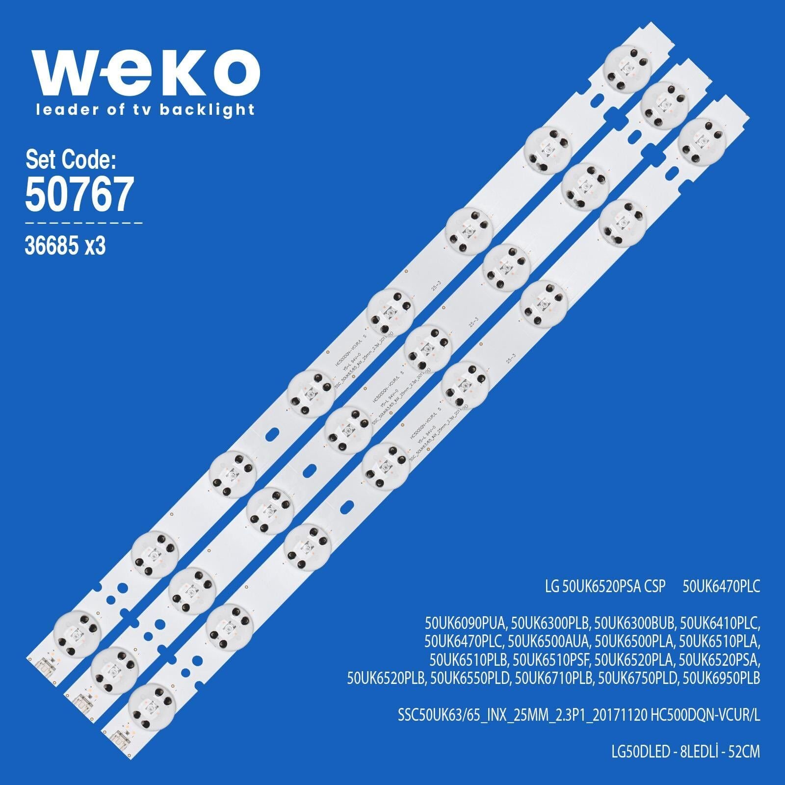 Wkset-5767 36685X3 Ssc_50Uk63/65_Inx_25Mm_2.3P1_20171120 Hc500dqn-Vcur/L 3 Adet Led Bar