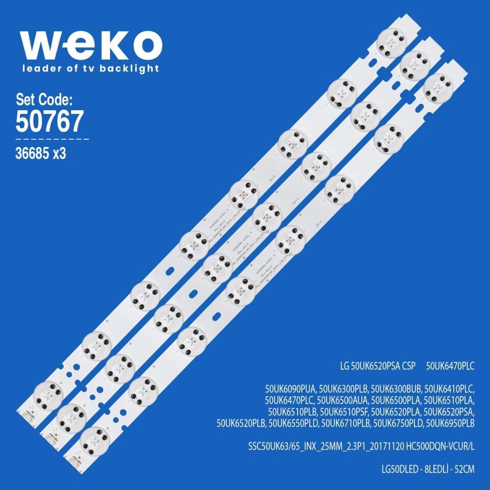 Wkset-5767 36685X3 Ssc_50Uk63/65_Inx_25Mm_2.3P1_20171120 Hc500dqn-Vcur/L 3 Adet Led Bar