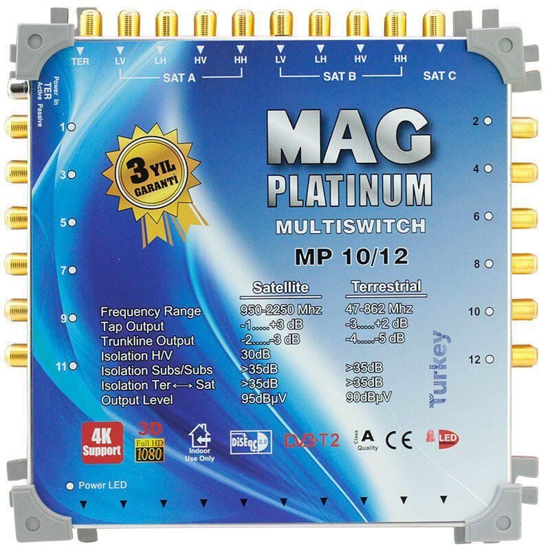 MAG Platinum MP 10/12 Multiswitch Merkezi Uydu Santrali