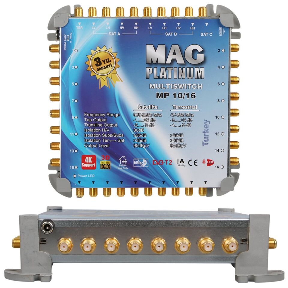 MAG Platinum MP 10/16 Multiswitch Merkezi Uydu Santrali