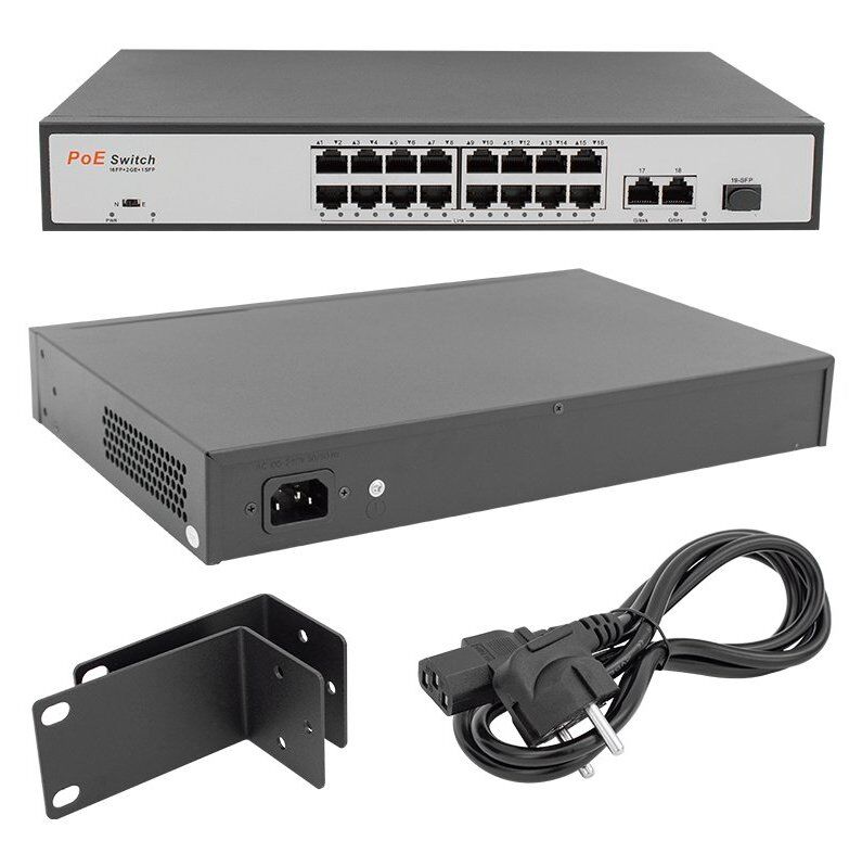 Uranium POE-1621SFP 2X Gigabit Uplink 16 Port POE Switch