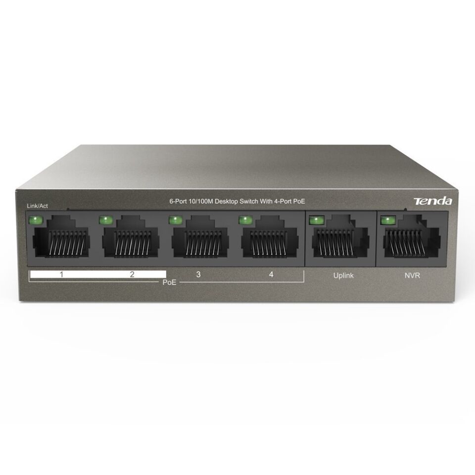 Tenda TEF1106P 2 x Uplink + 4 Port Poe Ethernet Switch