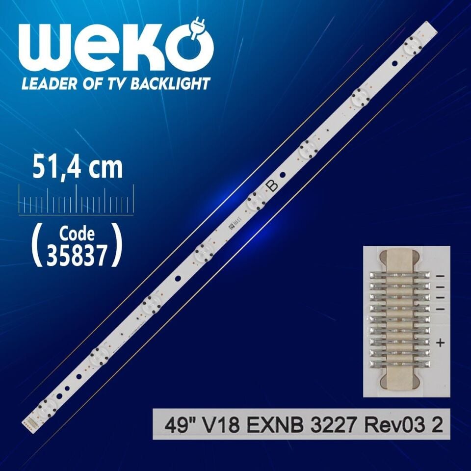 49'' V18 EXNB 3227 REV03 2 - B - 51.4 Cm - 8 Ledli - (WK-1299) - Tv Led Bar