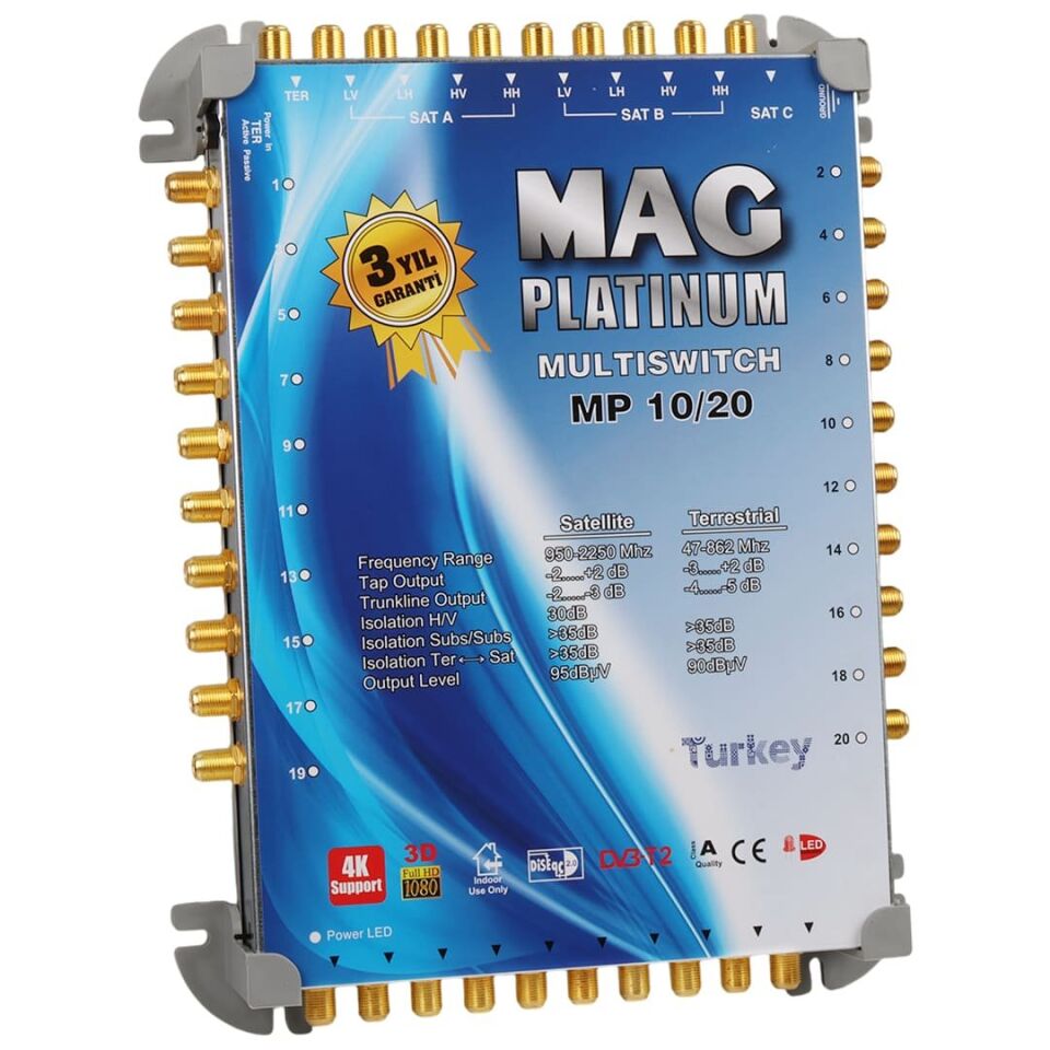 MAG Platinum MP 10/20 Multiswitch Merkezi Uydu Santrali