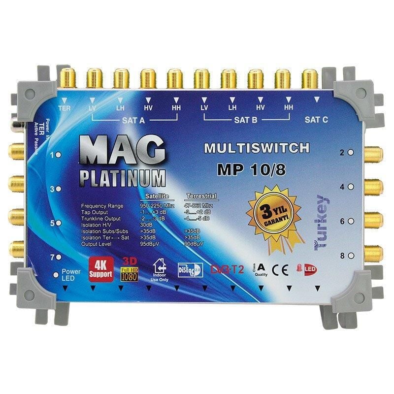 MAG Platinum MP 10/8 Multiswitch Merkezi Uydu Santrali