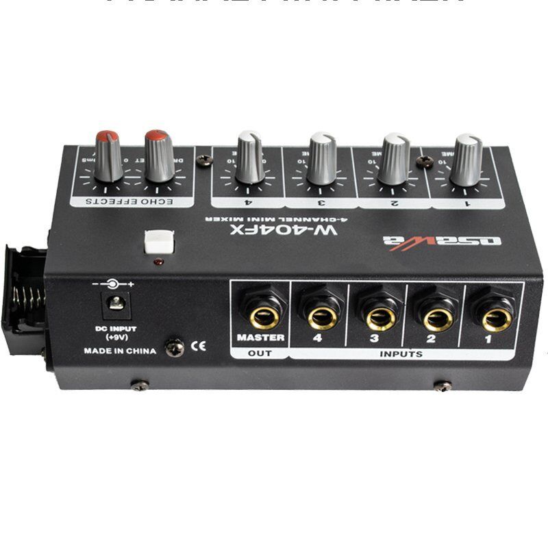 Osawa W-404FX Mikrofon Giriş-1 Line Çıkış Eko’lu 4 Kanal 20 dB Adaptörlü Mini Mikrofon Çoğaltıcı