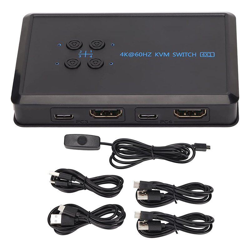 PowerMaster PM-12016 4K HDMI 4 Kanal KVM Switch