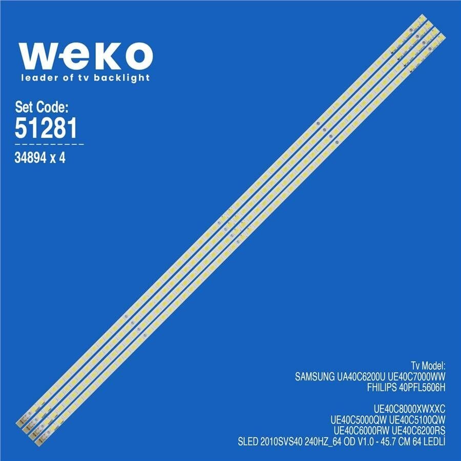 Wkset-6281 34894X4 Sled 2010Svs40 240Hz_64 Od V1.0 4 Adet Led Bar (64Led)