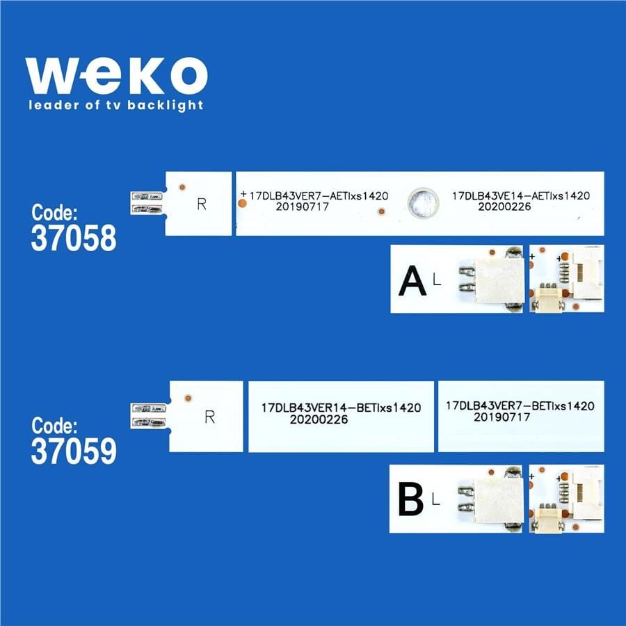 Wkset-6320 37058X2 37059X1 17Dlb43ver14-A/B 3 Adet Led Bar (10+11Lens)
