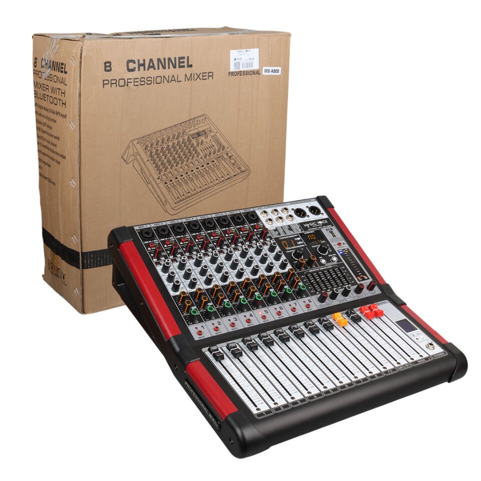 Magicvoice MV-A800 8 Kanal USB/Bluetooth Destekli Power Mixer Anfi