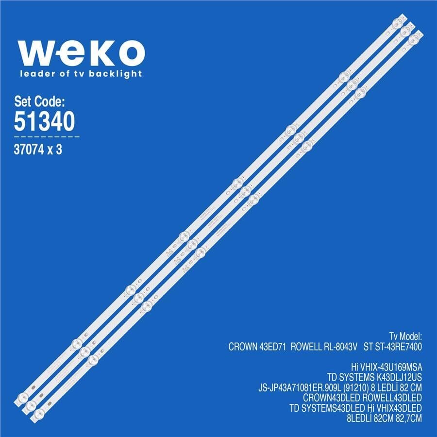 Wkset-6340 37074X3 Js-Jp43a71081er.909L (91210) 3 Adet Led Bar