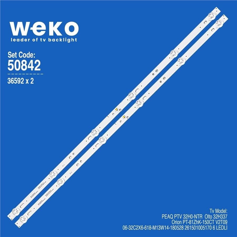 Wkset-5842 36592X2 06-32C2X6-618-M13W14-180528 261501005170 2 Adet Led Bar (3V6led61,8Cm)