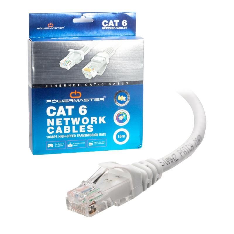 Powermaster Cat6 15 Metre Patch Network Ethernet Kablo