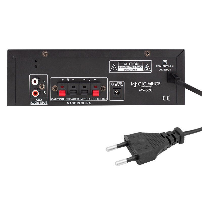 MagicVoice MV-520 30Watt USB/SD/UK Bluetooth 2 Giriş 220/12V Trafosuz Amfi - Anfi