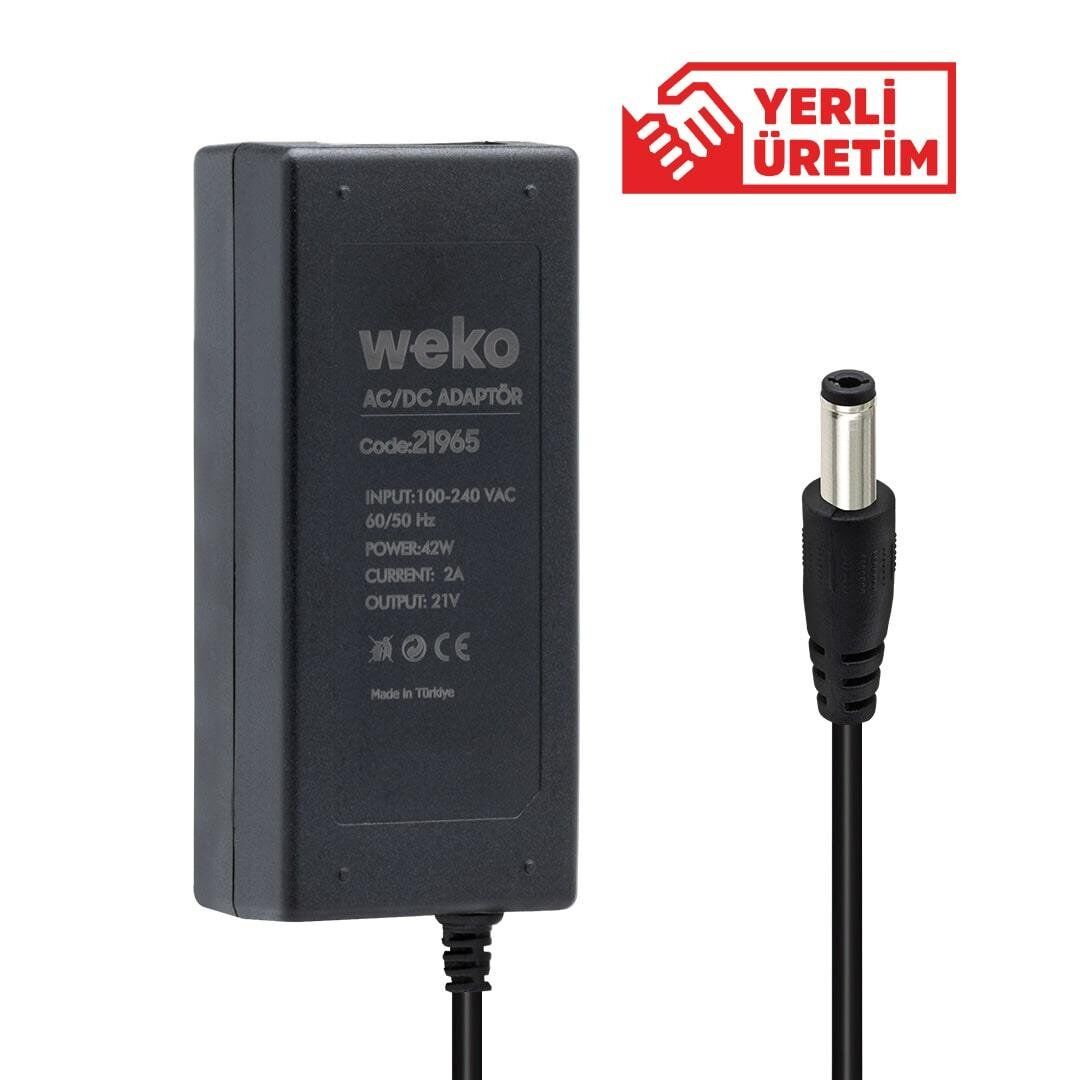 Weko 21 Volt 2 Amper 5.5 x 2.5 Uçlu Şarjlı Matkap Adaptörü
