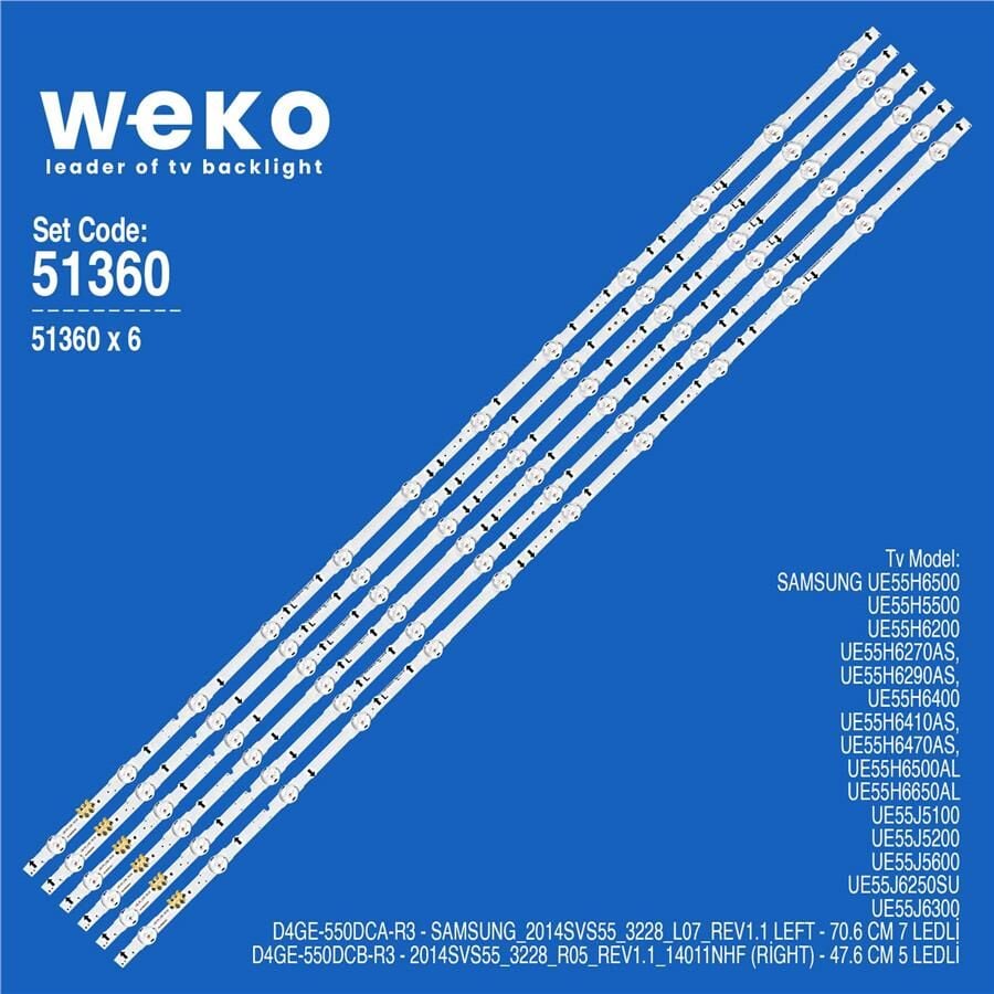 Wkset-6360 34994X6 34995X6 D4ge-550Dca-R3/Dcb-R3 115,5 Cm Birleştirilmiş Led Kodu 6 Adet Led Bar