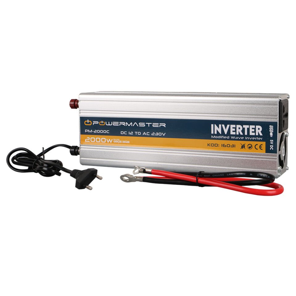 Powermaster PM-2000C 12 Volt 2000Watt Şarjlı UPS'li Inverter